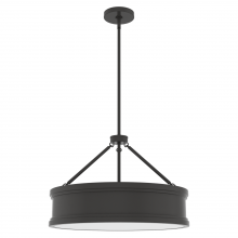 Hunter 19610 - Hunter Capshaw Noble Bronze with Painted Cased White Glass 5 Light Pendant Ceiling Light Fixture