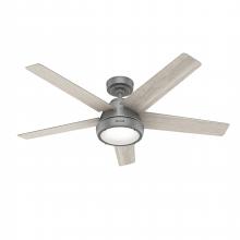 Hunter 52423 - Hunter 52 inch Burroughs Matte Silver Ceiling Fan with LED Light Kit and Handheld Remote