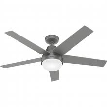 Hunter 51315 - Hunter 52 inch Wi-Fi Aerodyne Matte Silver Ceiling Fan with LED Light Kit and Handheld Remote