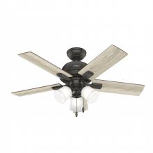 Hunter 52352 - Hunter 44 inch Crystal Peak Noble Bronze Ceiling Fan with LED Light Kit and Pull Chain