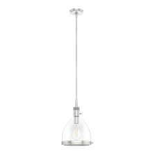 Hunter 19346 - Hunter Van Nuys Brushed Nickel with Clear Glass 1 Light Pendant Ceiling Light Fixture