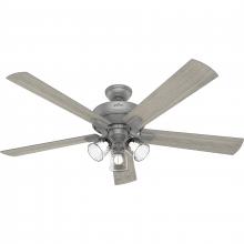 Hunter 51098 - Hunter 60 inch Crestfield Matte Silver Ceiling Fan with LED Light Kit and Pull Chain