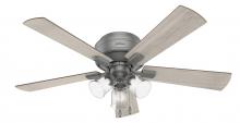 Hunter 51020 - Hunter 52 inch Crestfield Matte Silver Low Profile Ceiling Fan with LED Light Kit and Pull Chain