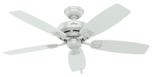 Hunter 53350 - Hunter 48 inch Sea Wind White Damp Rated Ceiling Fan and Pull Chain