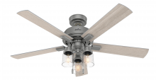 Hunter 50651 - Hunter 52 inch Hartland Matte Silver Ceiling Fan with LED Light Kit and Pull Chain