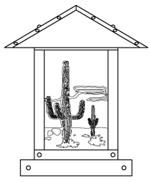 9" timber ridge column mount with cactus filigree