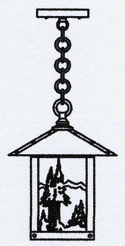 9" timber ridge pendant with mountain filigree