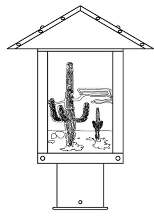 9" timber ridge post mount with cactus filigree
