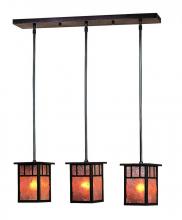 Arroyo Craftsman HICH-4L/3DTGW-AB - 4" huntington 3 light in-line, double t-bar overlay