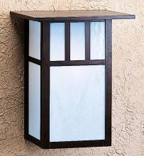 Arroyo Craftsman HS-12DTGW-BK - 12" huntington sconce with roof and double t-bar overlay