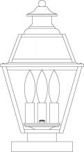 Arroyo Craftsman INC-8GRCLR-RB - 8" inverness column mount with glass roof