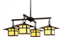 Arroyo Craftsman MCH-12/4CLGW-RB - 12" monterey 4 light chandelier with cloud lift overlay