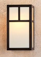 Arroyo Craftsman MS-12TGW-VP - 12" mission sconce with t-bar overlay
