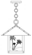 Arroyo Craftsman TRH-12PTGW-BK - 12" timber ridge pendant with palm tree  filigree