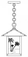 Arroyo Craftsman TRH-9PTGW-BK - 9" timber ridge pendant with palm tree  filigree