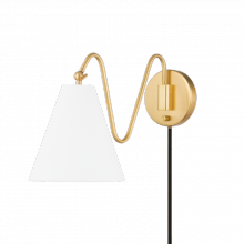 Mitzi by Hudson Valley Lighting HL699101-AGB - Onda Plug-in Sconce