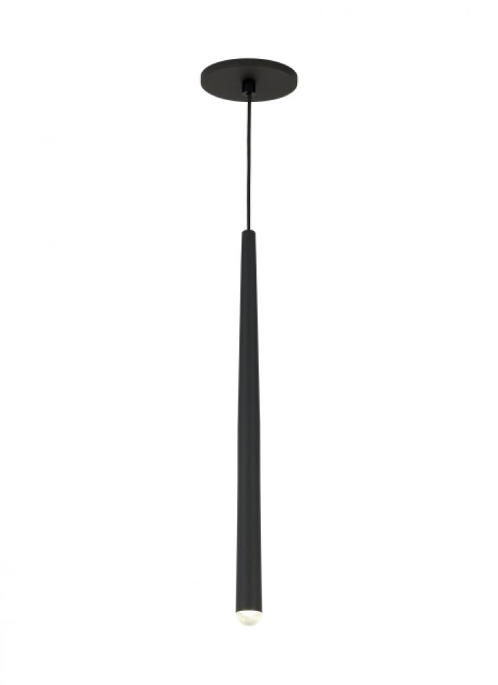 Modern Pylon dimmable LED 1 Light Ceiling Pendant Light in a Nightshade Black finish