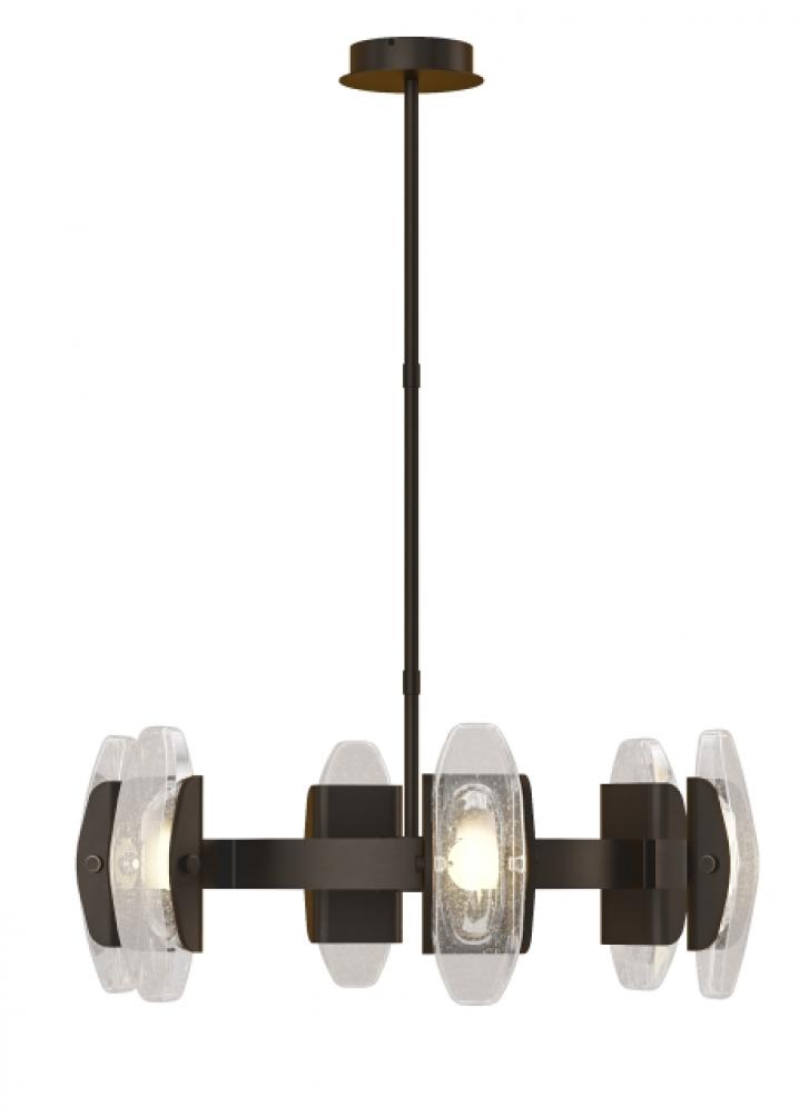 Modern Wythe dimmable LED Medium Chandelier Ceiling Light in a Plated Dark Bronze finish