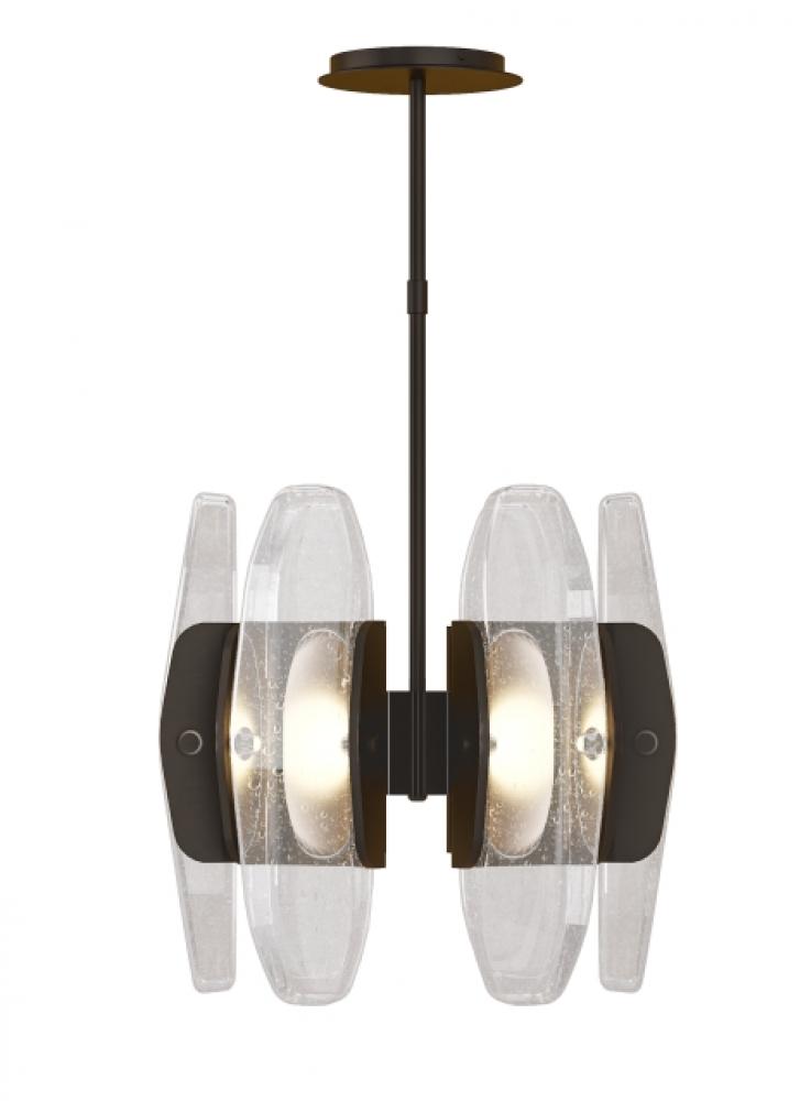 Modern Wythe dimmable LED Small Chandelier Ceiling Light in a Plated Dark Bronze finish