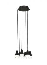 Visual Comfort & Co. Modern Collection 700TRSPCPA6RB-LED930 - Modern Cupola dimmable LED 6-light Chandelier Ceiling Light in a Nightshade Black finish