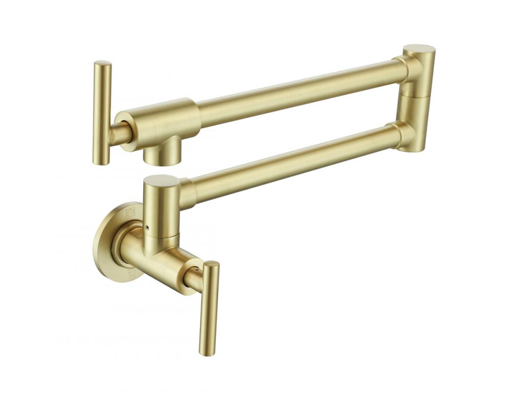 Gabriel Wall Mounted Pot Filler in Brushed Gold