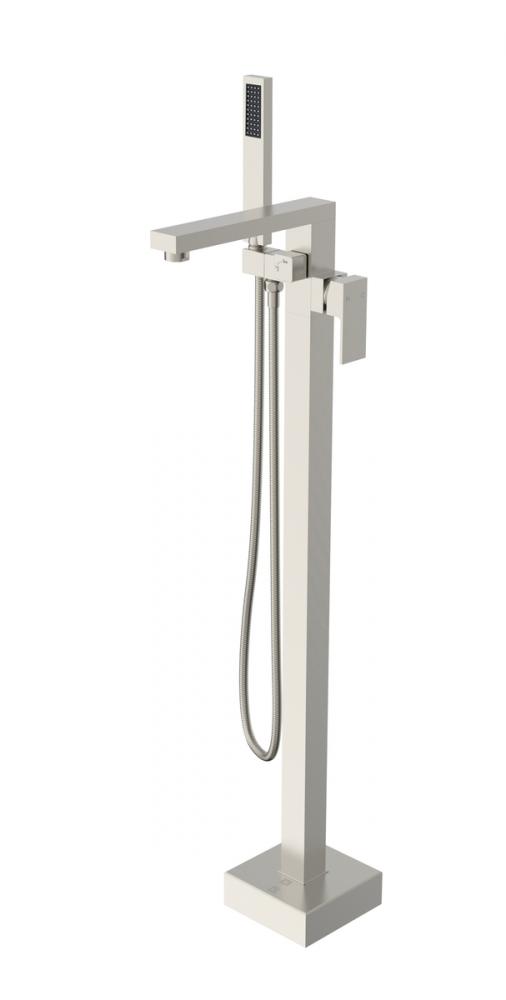 Henry Floor Mounted Roman Tub Faucet with Handshower in Brushed Nickel