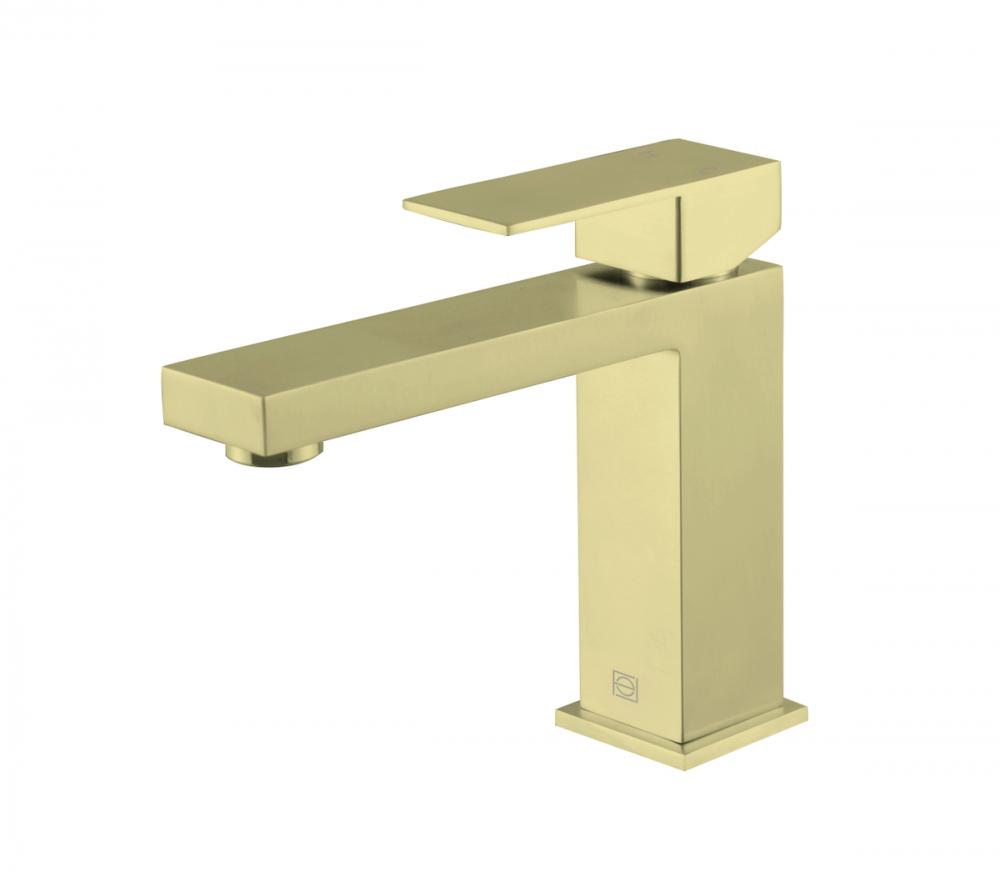 Jakob Single Hole Single Handle Bathroom Faucet in Brushed Gold