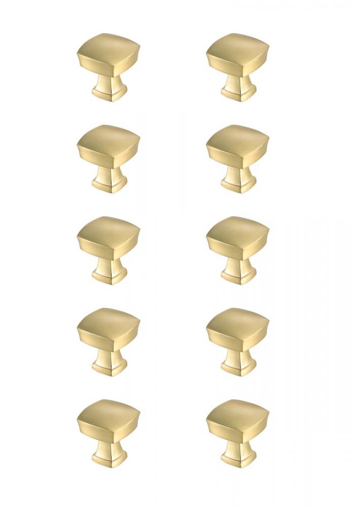 Irvin 1.3" Brushed Gold Square Knob Multipack (Set of 10)