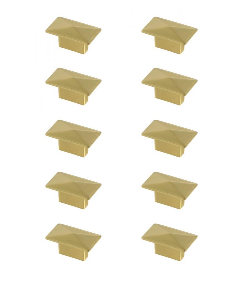 Perry 2" Brushed Gold Rectangle Knob Multipack (Set of 10)