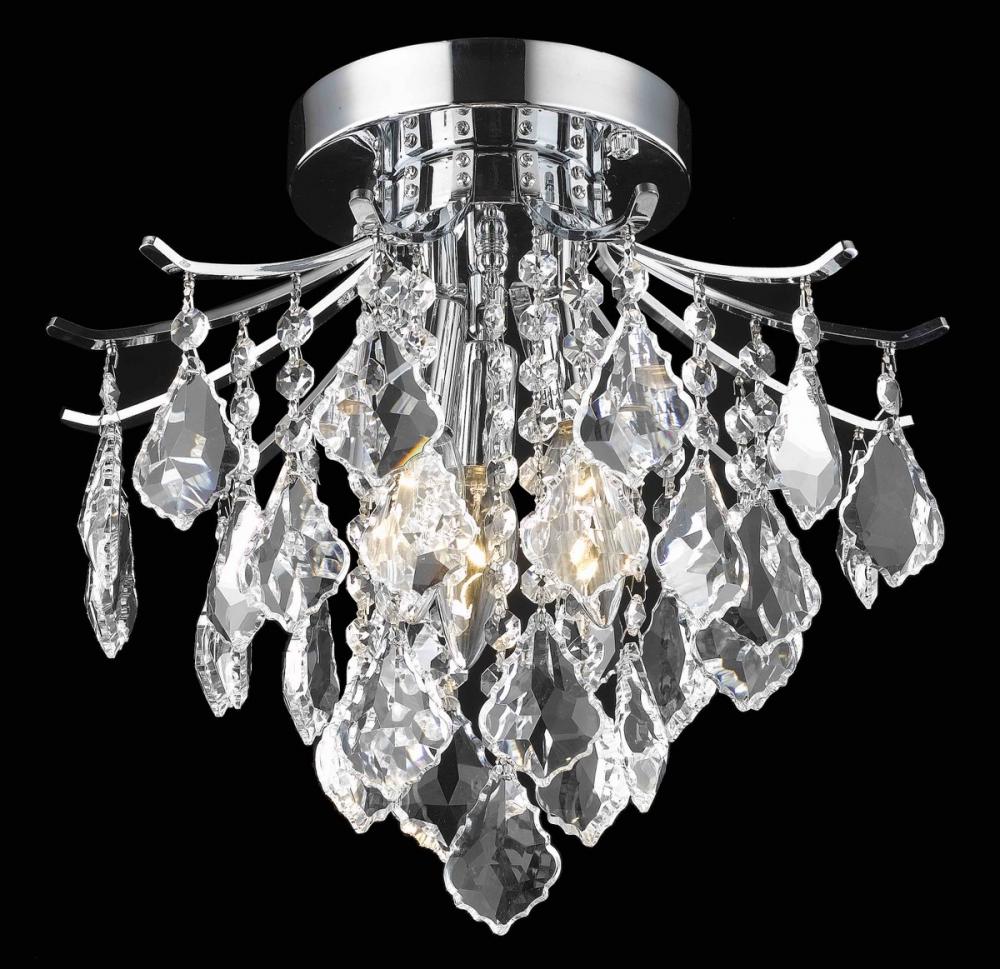 Amelia Collection Flush Mount D12in H12in Lt:3 Chrome Finish