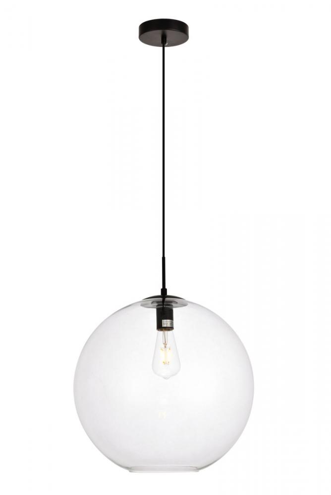 Placido Collection Pendant D15.7 H16.5 Lt:1 Black and Clear Finish