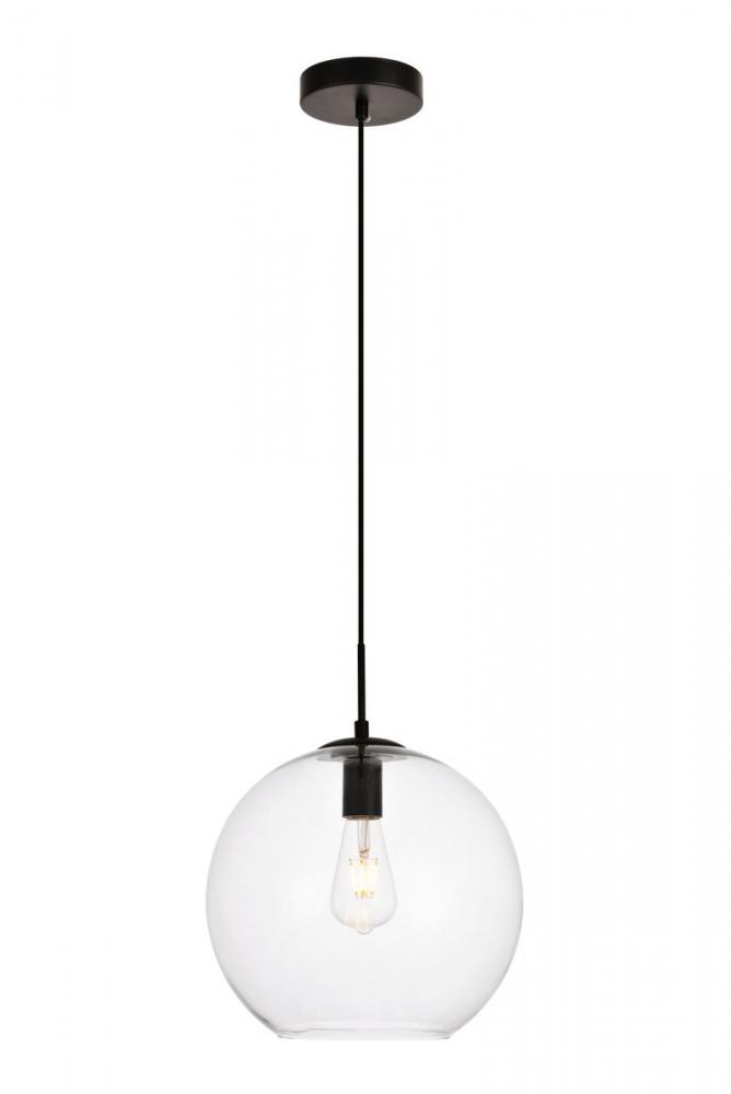 Placido Collection Pendant D11.8 H11.4 Lt:1 Black and Clear Finish