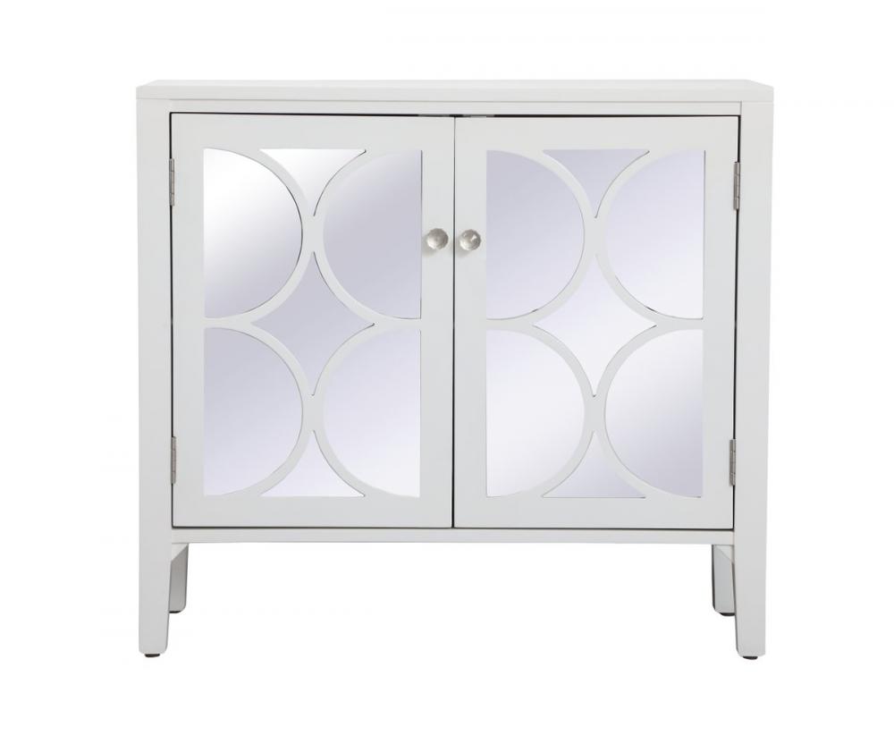 36 Inch Mirrored Cabinet in White