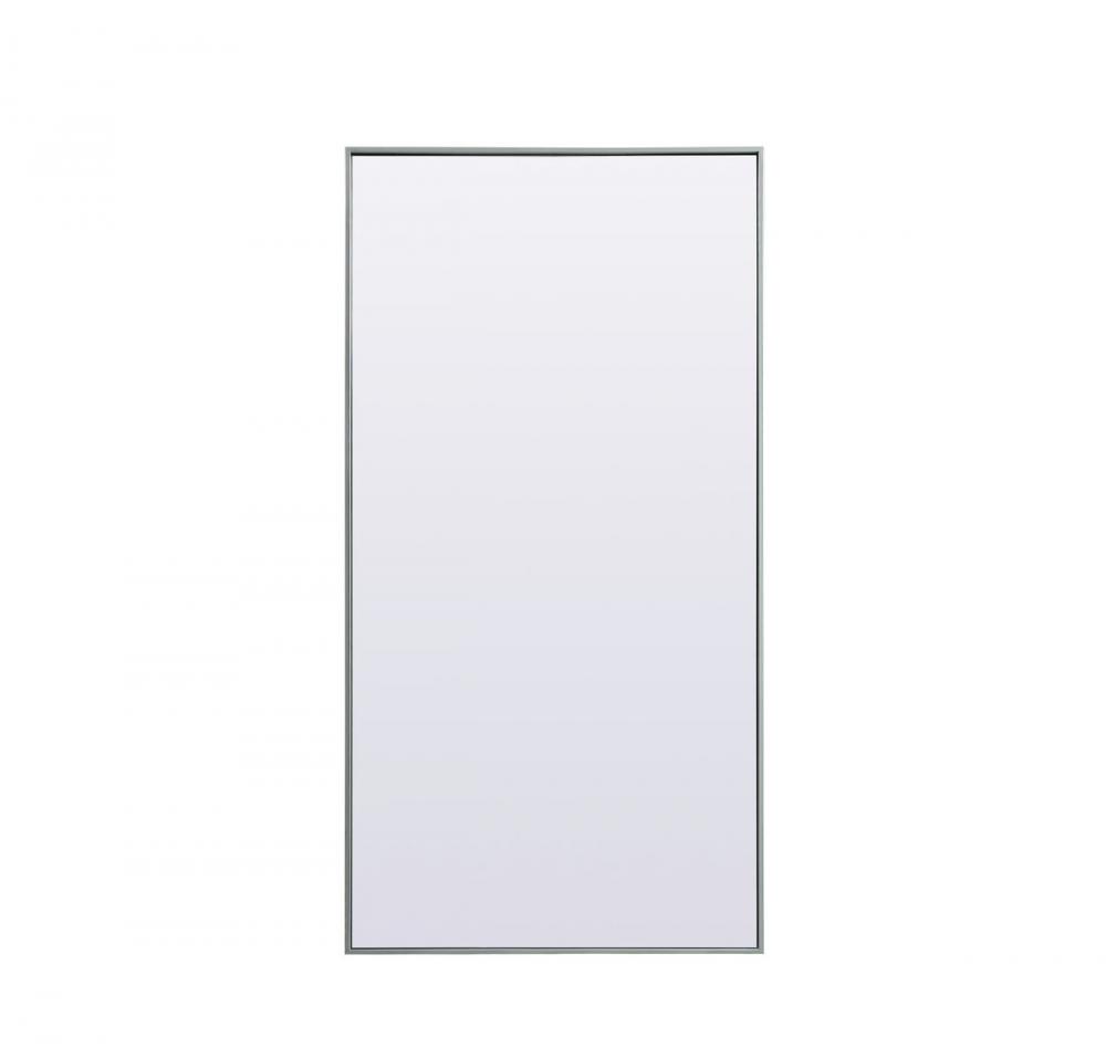 Metal Frame Rectangle Full Length Mirror 30x60 Inch in Silver