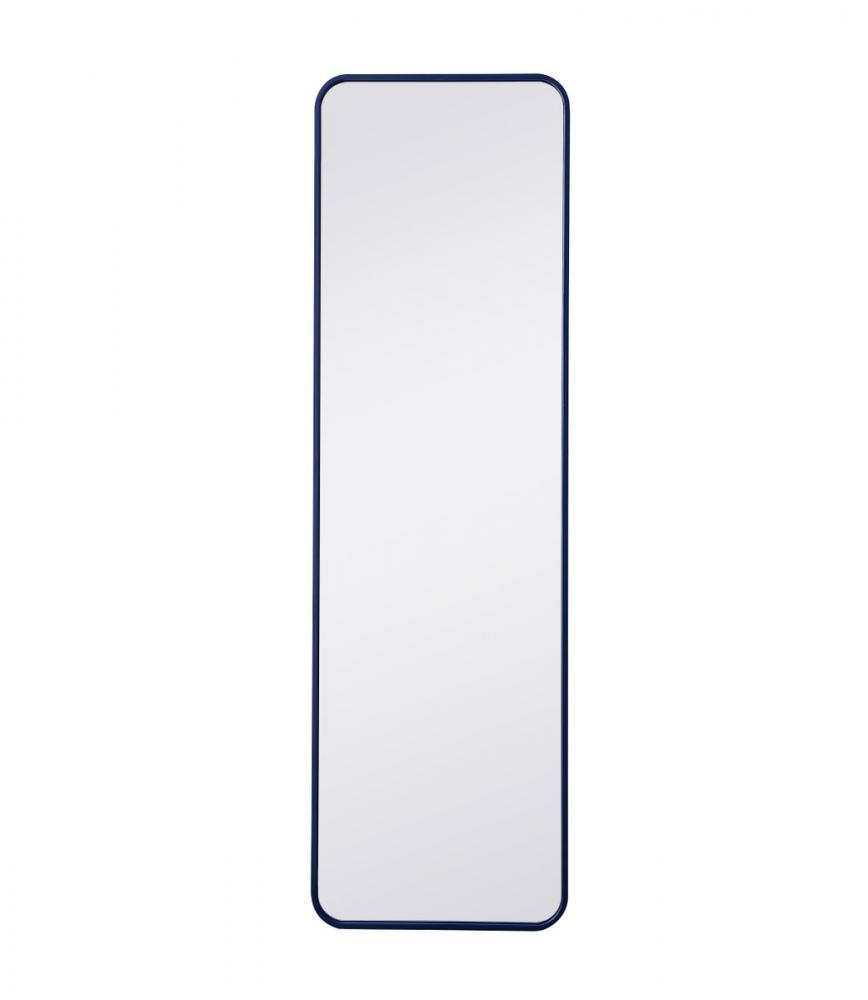 Soft Corner Metal Rectangular Mirror 18x60 Inch in Blue