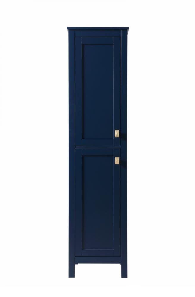 16 Inch Wide Bathroom Linen Storage Freestanding Cabinet in Blue