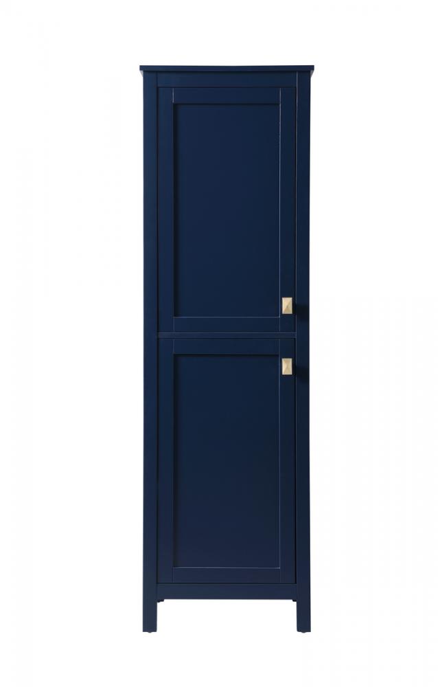 20 Inch Wide Bathroom Linen Storage Freestanding Cabinet in Blue