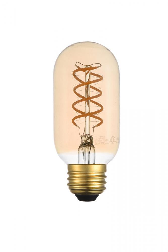 LED Decorative Helix Vertical 2000k Nostaligic Filament 6 Watts 300 Lumens Amber Tint T14 Light