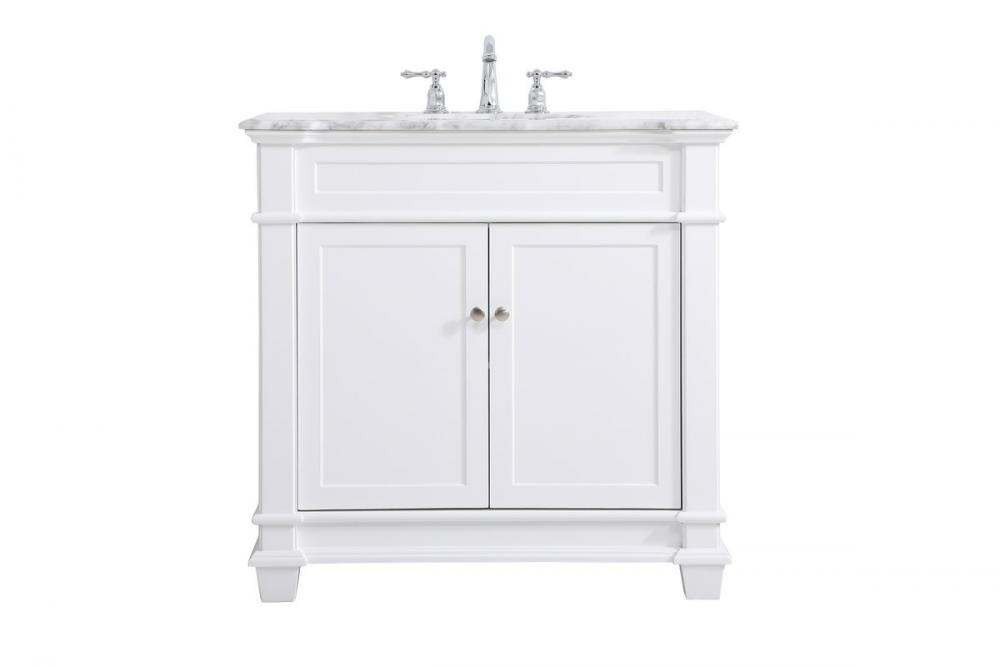 36 Inch Single Bathroom Vanity Set in White