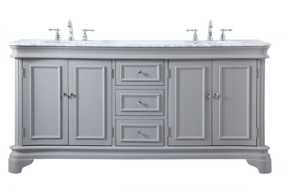 72 Inch Double Bathroom Vanity Set in Grey