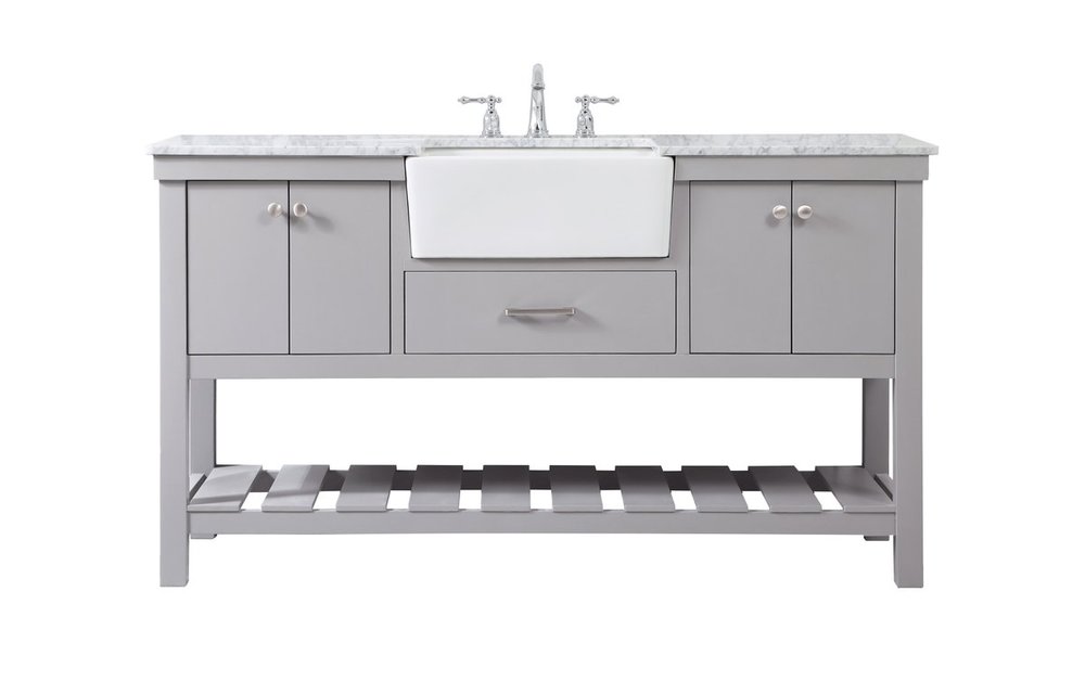 60 Inch Single Bathroom Vanity in Grey