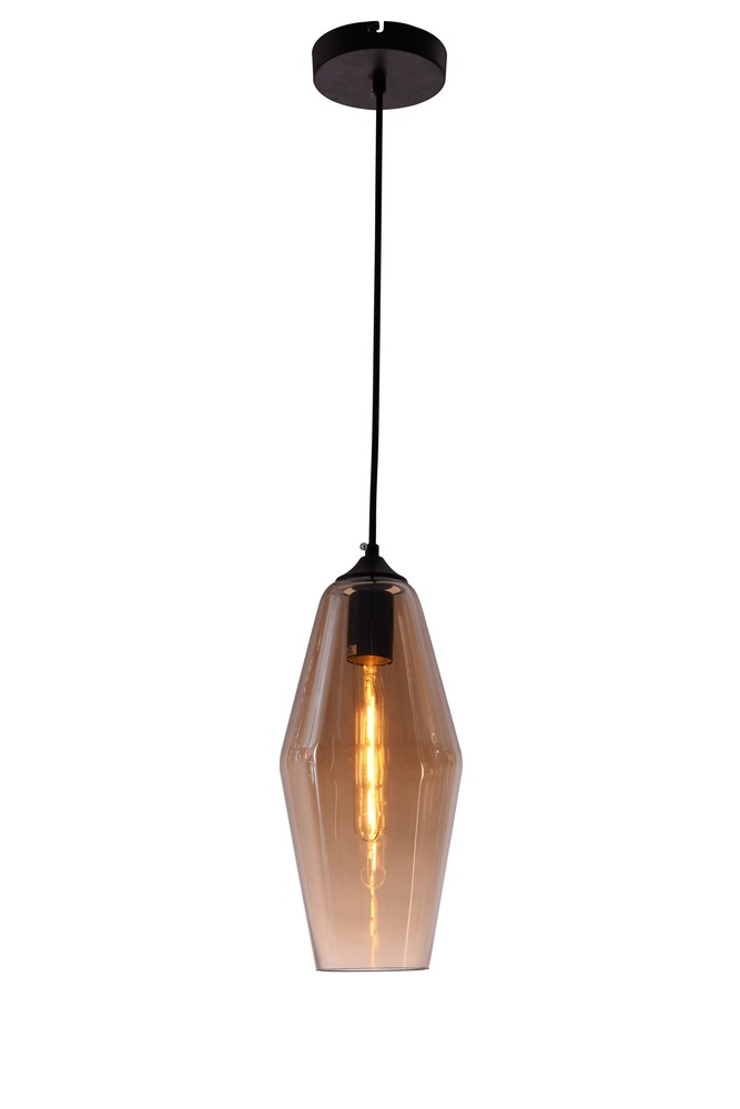 Collins Collection Pendant D5.5in H14in Lt:1 Amber Finish