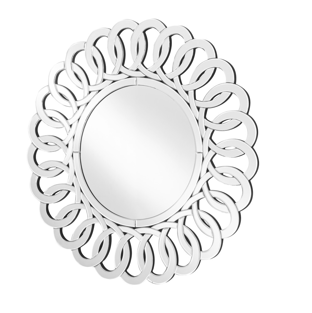 Sparkle 31.5 in. Contemporary Round Mirror in Clear