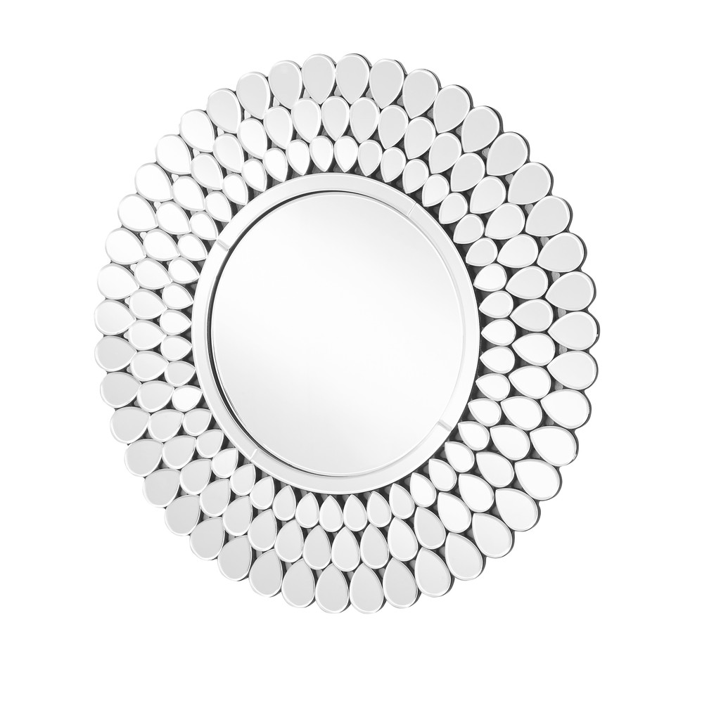 Sparkle 31.5 in. Contemporary Round Mirror in Clear