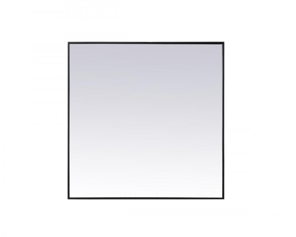Metal Frame Square Mirror 42 Inch in Black