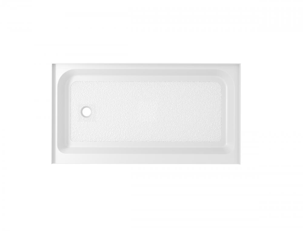 60x36 Inch Single Threshold Shower Tray Left Drain in Glossy White