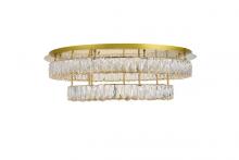 Elegant 3503F33L2G - Monroe LED Light Gold Flush Mount Clear Royal Cut Crystal