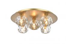 Elegant 3509F16G - Graham 5 Light Ceiling Lamp in Gold