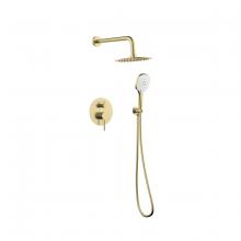 Elegant FAS-9001BGD - George Complete Shower Faucet System with Rough-in Valve in Brushed Gold