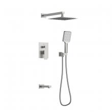 Elegant FAS-9004BNK - Petar Complete Shower and Tub Faucet with Rough-in Valve in Brushed Nickel